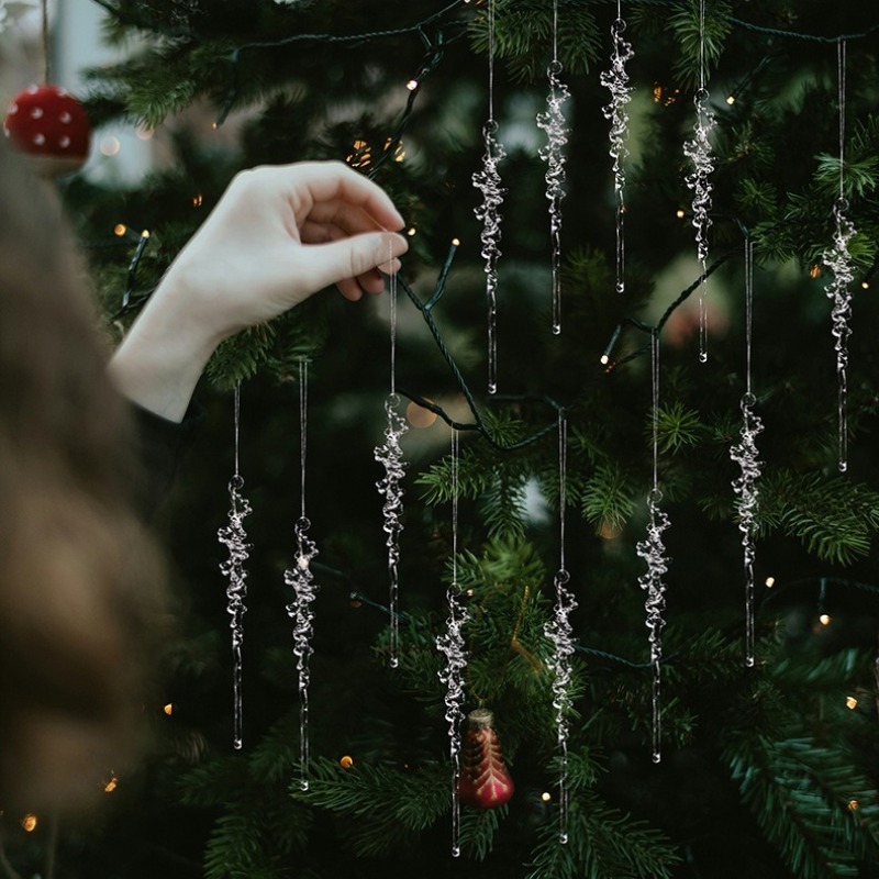 2d flat 60pcs new christmas icicle ornaments acrylic - Temu