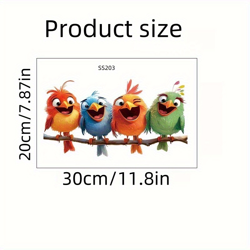 4pcs Bird Decals Suitable For Windows & - Removable Pvc Plastic Bird Decorations, Vibrant Colors (orange, Blue, Green, Yellow) With Bird Designs, Easy & Stick, No Residue, / Use