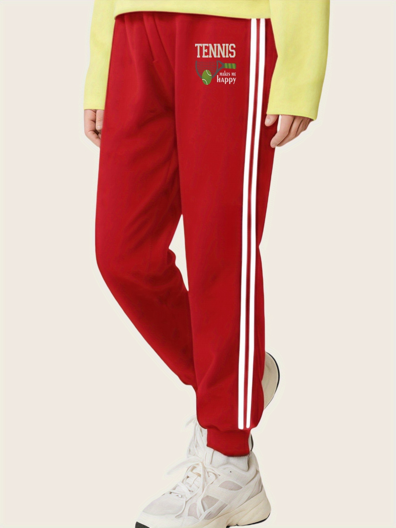 pantalones jogger casuales niñas estampado tennis diseño Temu