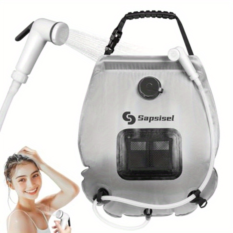 Solar Shower Sapsisel Camping Shower Bag, 5 Gal/20L Solar