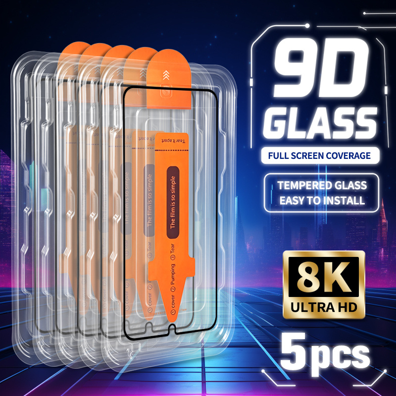 TEMU Набір із 5 шт. для for Samsung for Galaxy A70/A70s/A71/A72/A73 5G/A90 4G Захисне скло з загартованого скла з лотком для безпилового встановлення