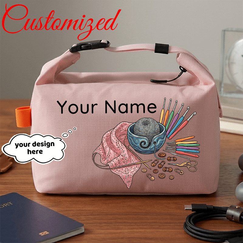 TEMU Personalized Custom Name Handbag For Women - Retro Tote Bag With Clasp Handle & Zipper Closure, Suitable For Craft Enthusiasts, Machine Washable