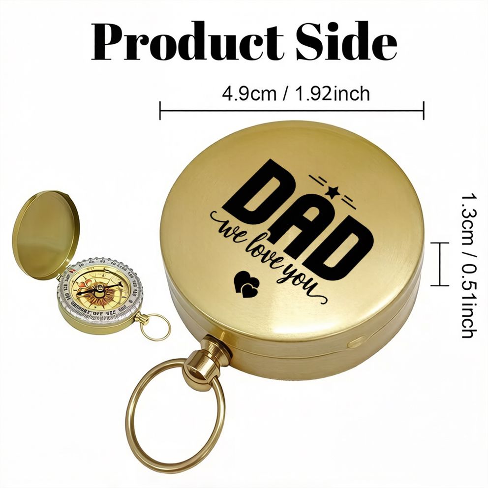 Vintage Style Copper Compass Keychain for Outdoor Adventures