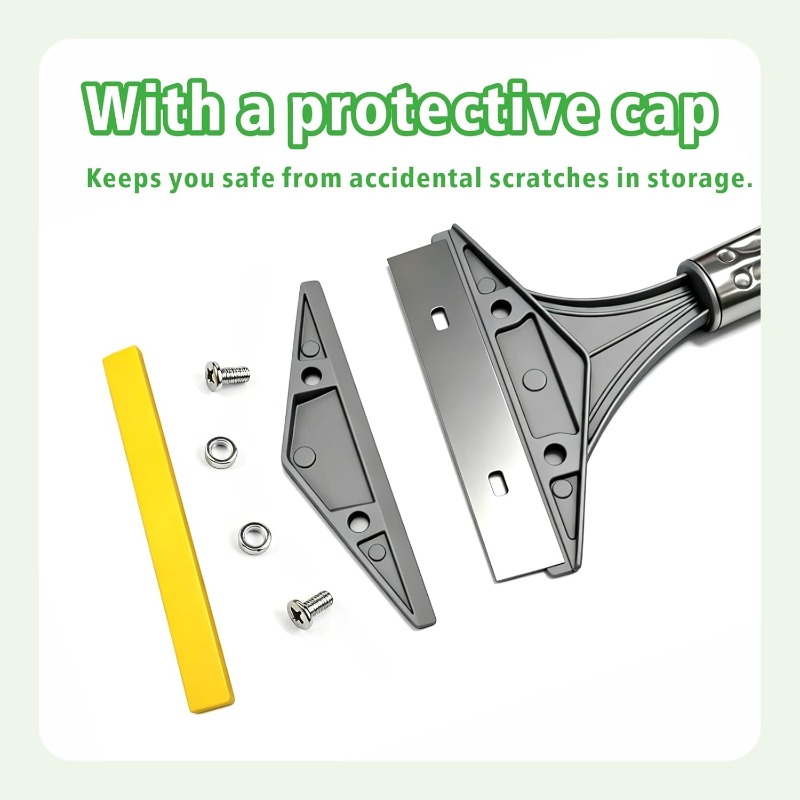 3 Pack Heavy Duty Wallpaper Scraper Tool, 10.16 cm Blade Long Handle Non Slip Wall Scraper with 30 Spare Blades, Perfect for Wallpaper Stripping, Paint, Tile Adhesive And Glue Removal