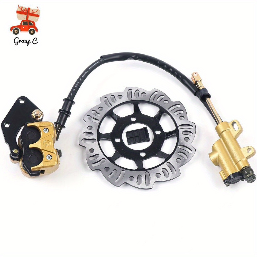 TEMU Hydraulic Brake Kit For 49-125cc 4-stroke Mini Dirt Pocket Bikes, Including A Hydraulic Brake Pump And Brake Disc For 125cc 4-stroke Off-road