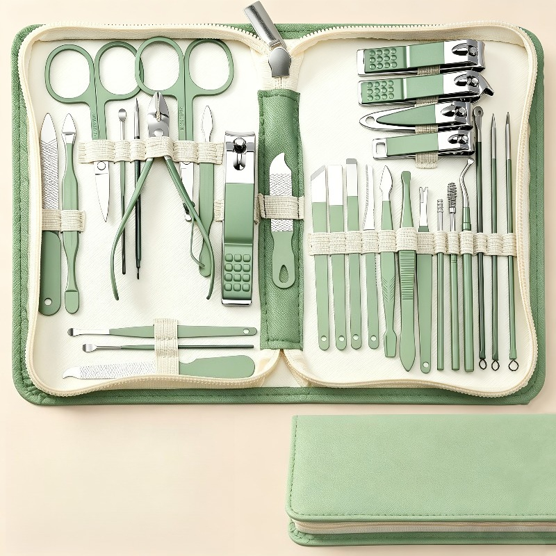 Purple Complete Nail Clipper Set with Storage Bag