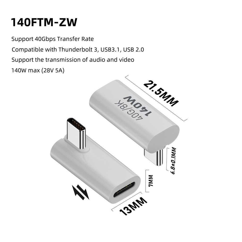 TEMU Adaptador convertidor de carga rápida Wowssyo PD140W USB 4.0 Tipo C a USB C, conector de sincronización de de 40 , adaptador OTG USB C 8K 60Hz