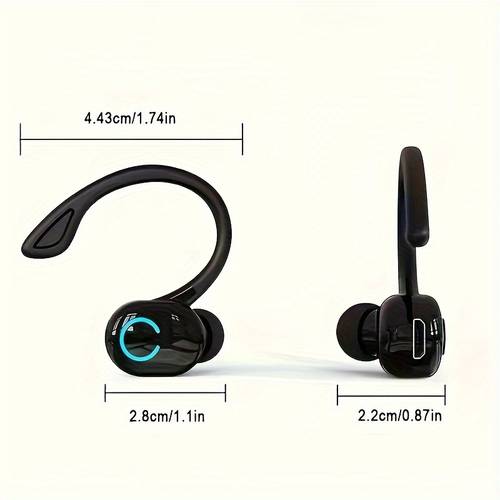 New Clip-On Earbuds, Single-Ear Sports Wireless Earphones, Suitable for Listening to Music/Business Calls, Compatible with Android/iOS