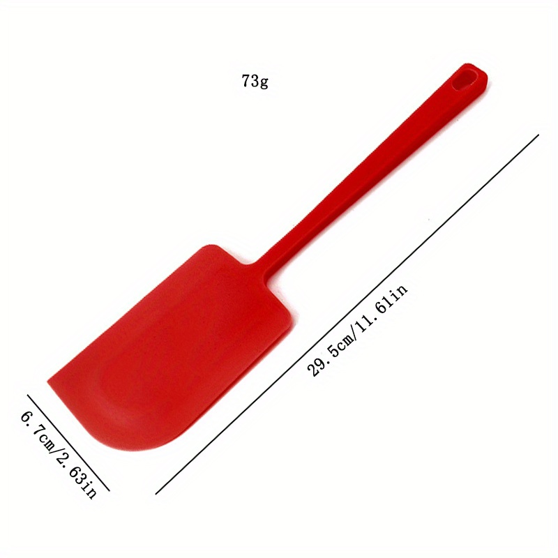 Image of Silicone Scraper, Kitchen Baking Tools Upgraded Sturdy Handle Set, Suitable For Baking, Scraping, & Mixing, Stir And , Dishwasher Safe (red)