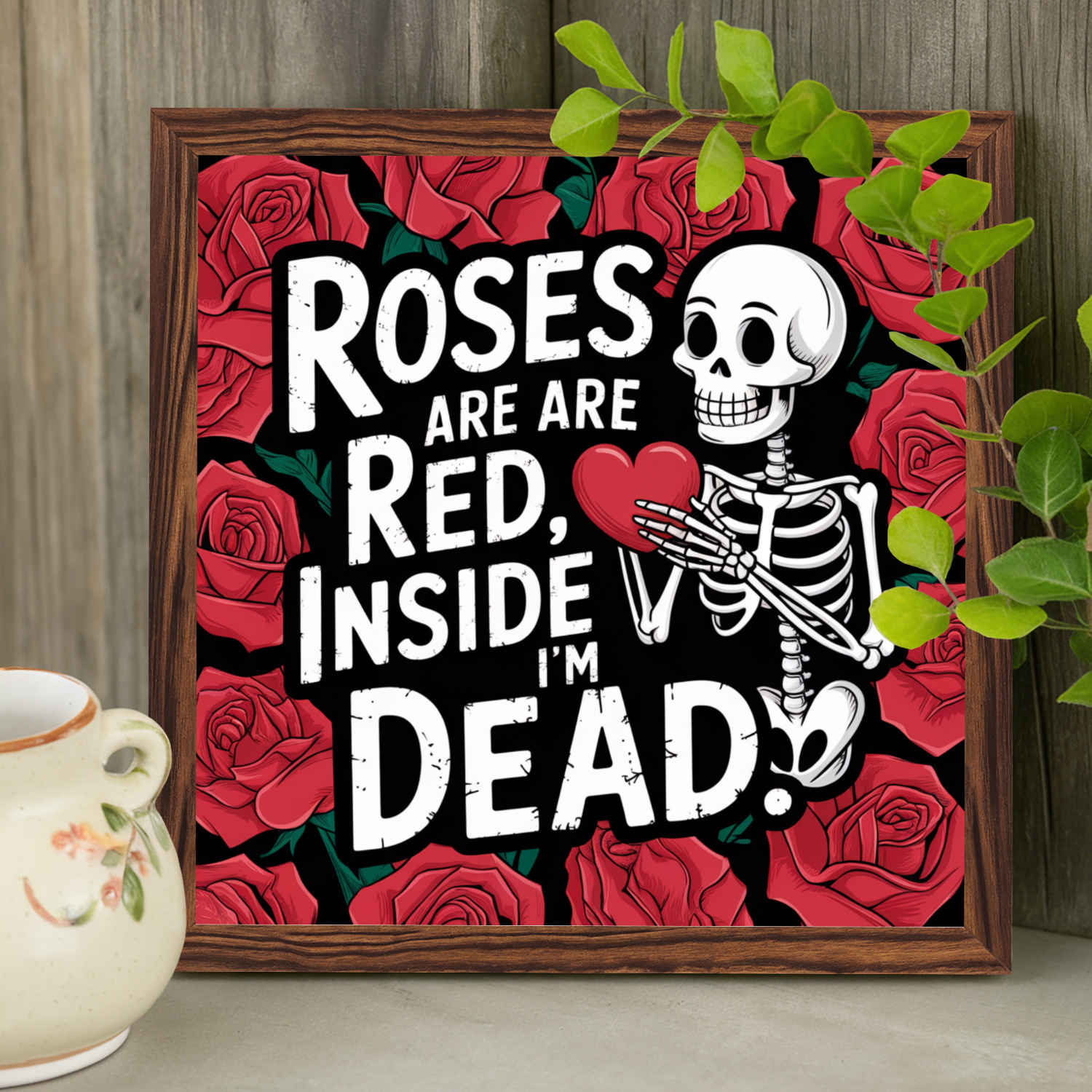 

1pc Vintage Wooden ", Inside I'm Dead" , 8x8 Inch, 's Day Gift, Indoor Wall Mounted Decor, Original Inspirational For Home Decoration