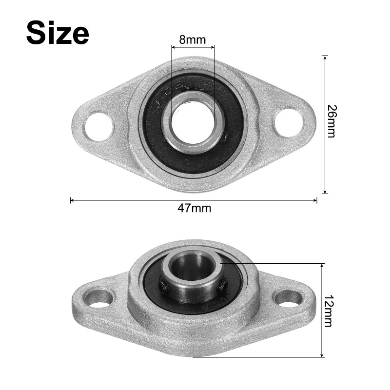 TEMU 4 pièces KFL000 KFL004 KFL005 KFL006 KFL08 KL08 FL08 08 8 12mm Bloc d'oreillère à roulement rhombique Insert de roulement linéaire Arbre de