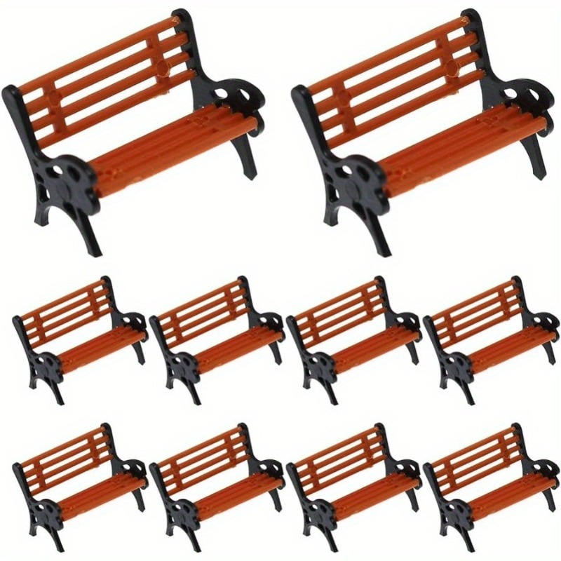 

6pcs Plastic Model Train Platform Seats, Model Benches, Suitable For Garden Moss Micro Landscape Landscaping Accessories, Train , Gardening Gadgets, Gardening Gadgets