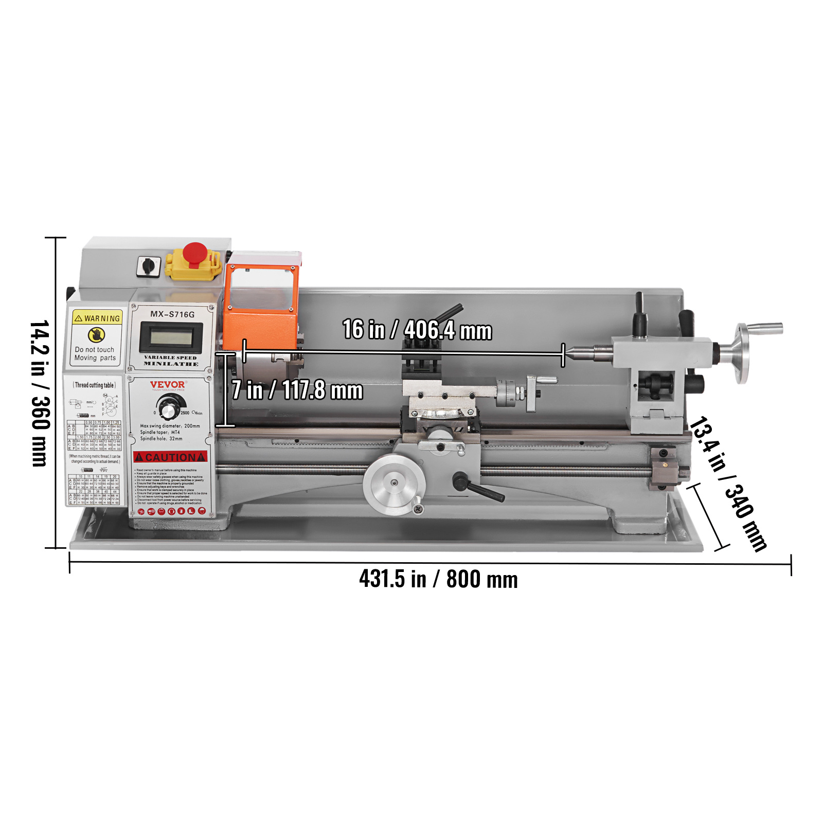 compact metal lathe 7 x 16 800w precision desktop - Temu