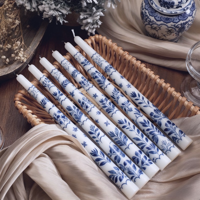 TEMU Set Of 6 Ten-inch Taper Candles That Are And Unscented, Perfect For Christmas Ceremonies, Holiday Dinner Table Centerpieces, And Home Decoration