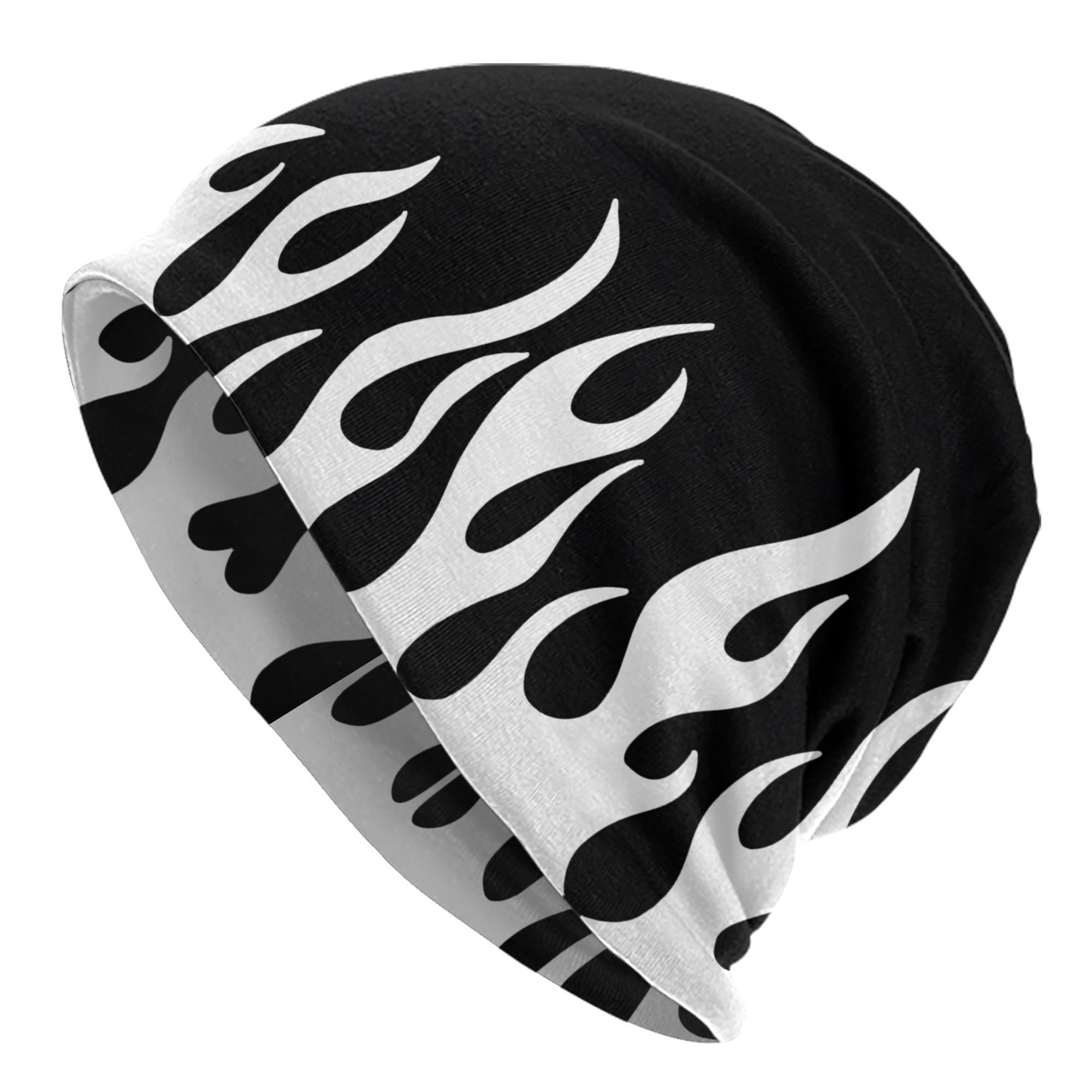 TEMU Chapeaux doux printemps automne "Flammes ", bonnet, pull de sport, turban de fitness respirant, chaud pour , imprimé 2D