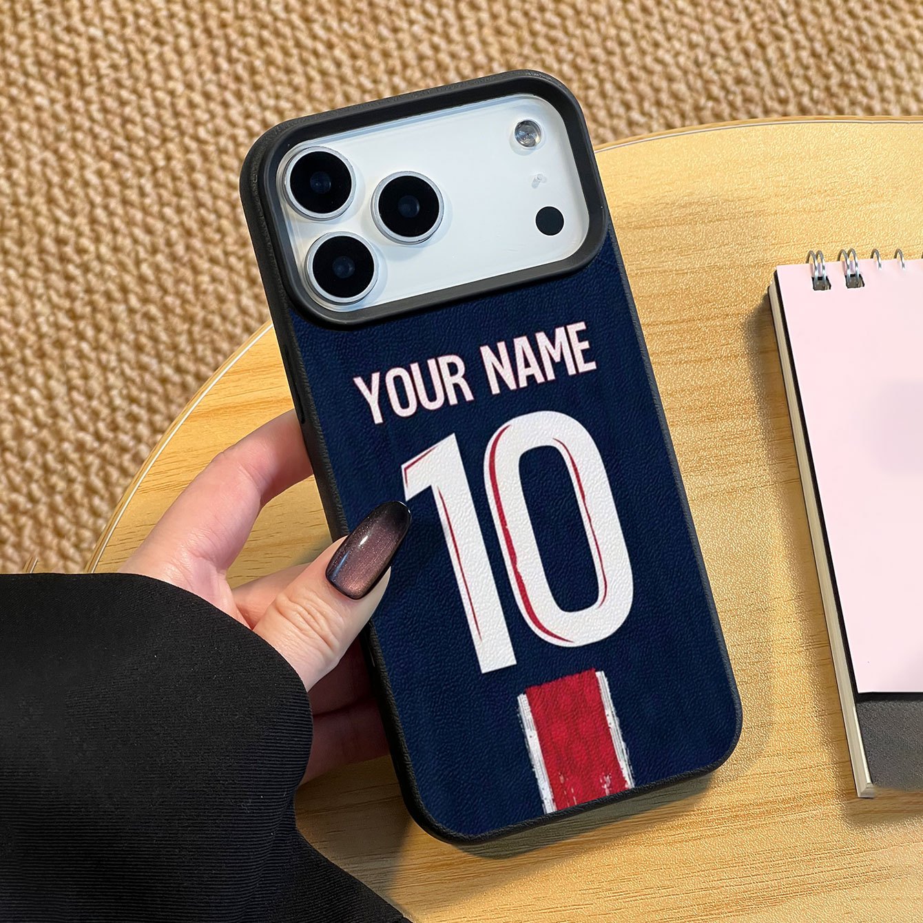 TEMU Coque de téléphone - 1pc Bleu Foncé Numéro de Maillot 10 Motif Coque de Téléphone en Matériau TPU pour Iphone 17/17Pro/17Promax/17Air/ pour