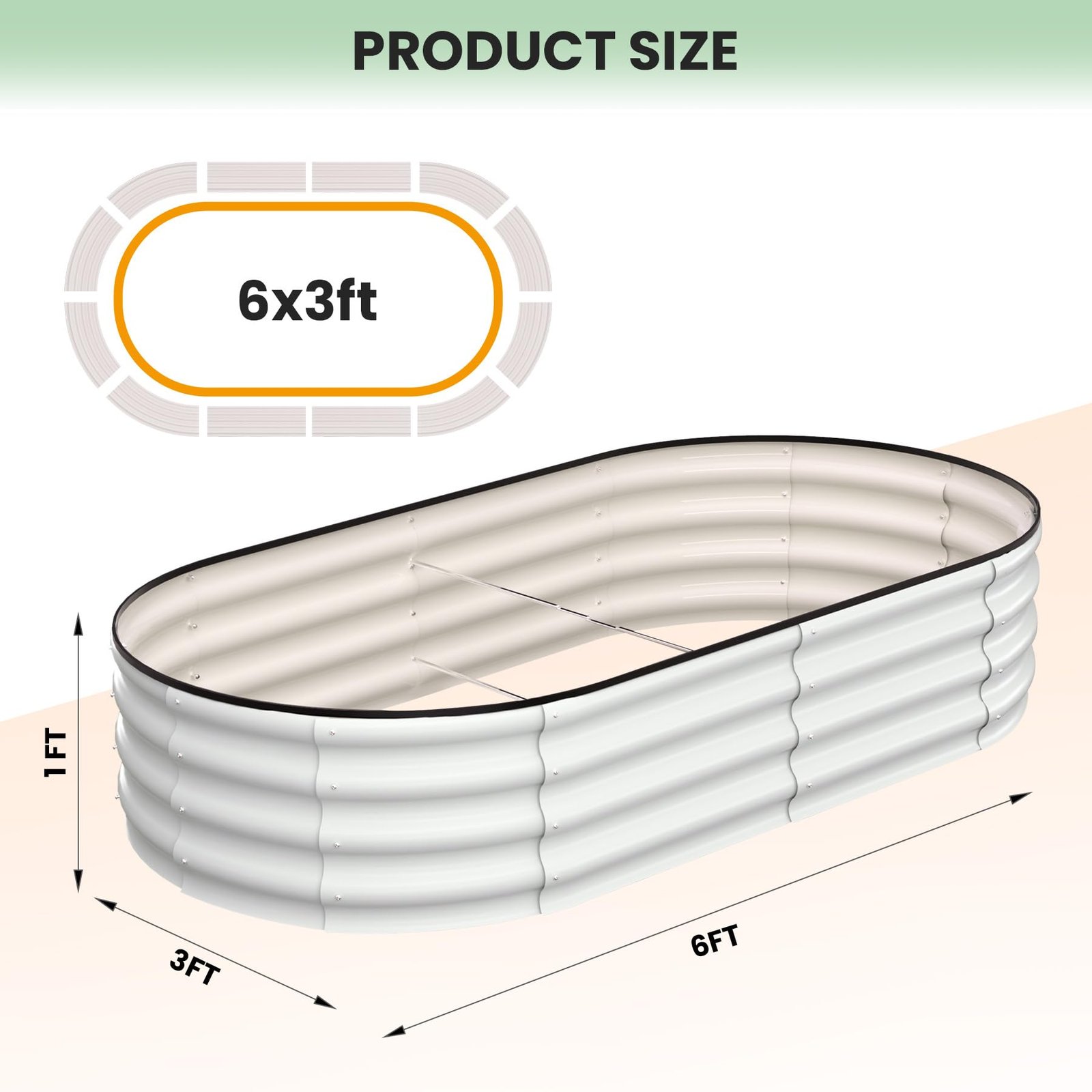 TEMU Heavy-duty Galvanized Raised Garden Bed, Bottomless Galvanized Steel Planter Box, And Bottomless Design, Outdoor Oval Raised Planters For
