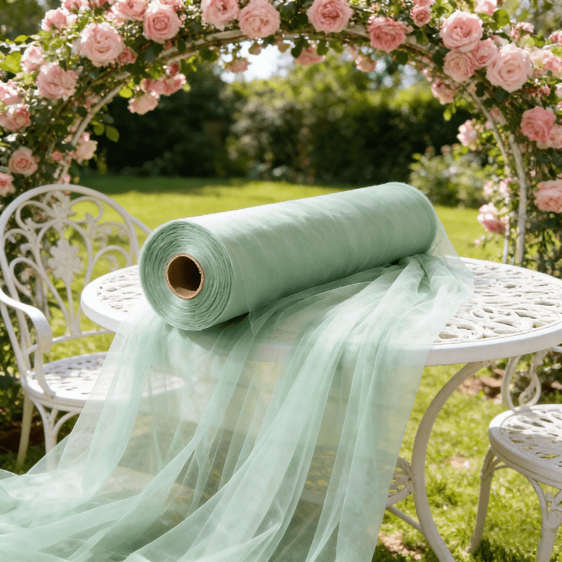 vollrolle, mehrere größen, mehrere farben, outdoor-hochzeits-hintergrund-wanddekoration, romantischer tüll,   für feiertagsfeier-dekorationen, indoor-geburtstagsparty- -dekorationen, decken-abhängedekorationen, transparenter tüll, treppengeländer-dekorationstüll,   für große event