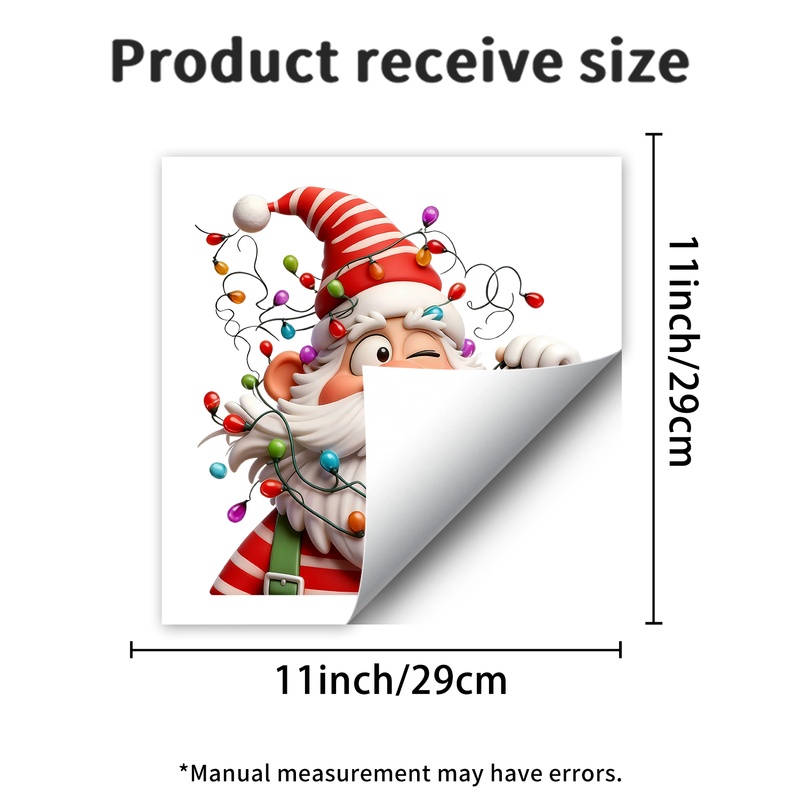 TEMU 1pc Christmas Santa Claus Colored Light Window Sticker, Mall Glass Sticker, Bedroom Living Room Home Decoration Holiday Atmosphere Sticker,