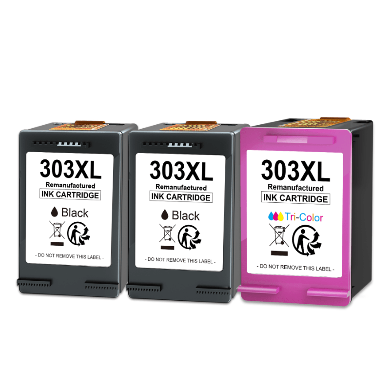 Image of 303xl Ink Cartridges For 303xl High- Works With 7220e 7224e 7920e 7924e Photo 6220 6230 6232 6234 7130 7234 7830 X, 2 Black & 1 Tri-color