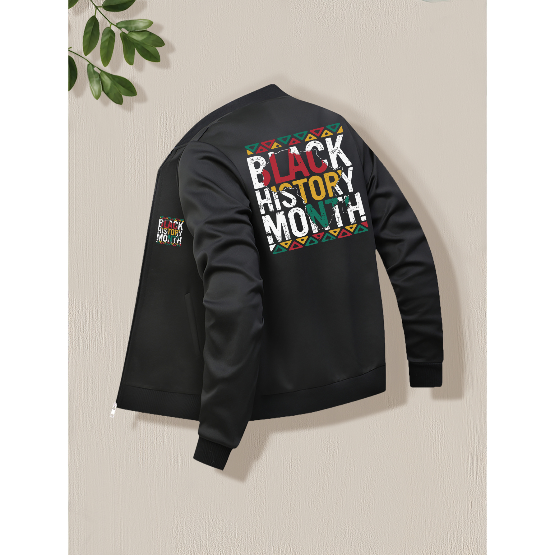 

Women's Casual Knit Zip-up Jacket - Trendy "black History Month" Print, Stretchy Polyester , Long Sleeves With Pockets, Lightweight For All