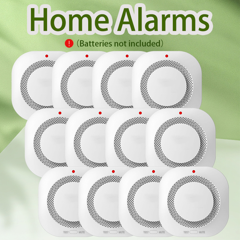 TEMU 12pcs Smoke Detectors, Low Power Freestanding Installation, Smoke Alarm With Advanced Photoelectric Technology, Fire Alarm Smoke Detector With