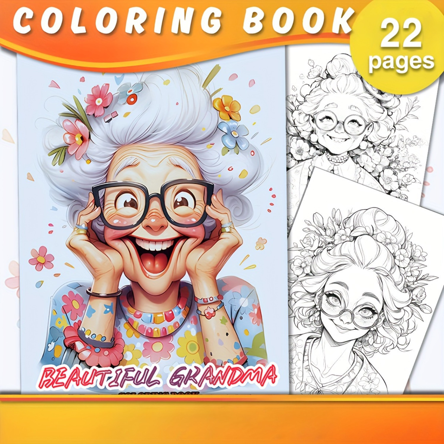 

1pc Upgraded Version Beautiful Grandma Cooling Book - 22 Pages, For Coloring, Ideal New Year And Holiday Party Gift For Couples, Friends, Colleagues, Family, Cooling Book, Gifts