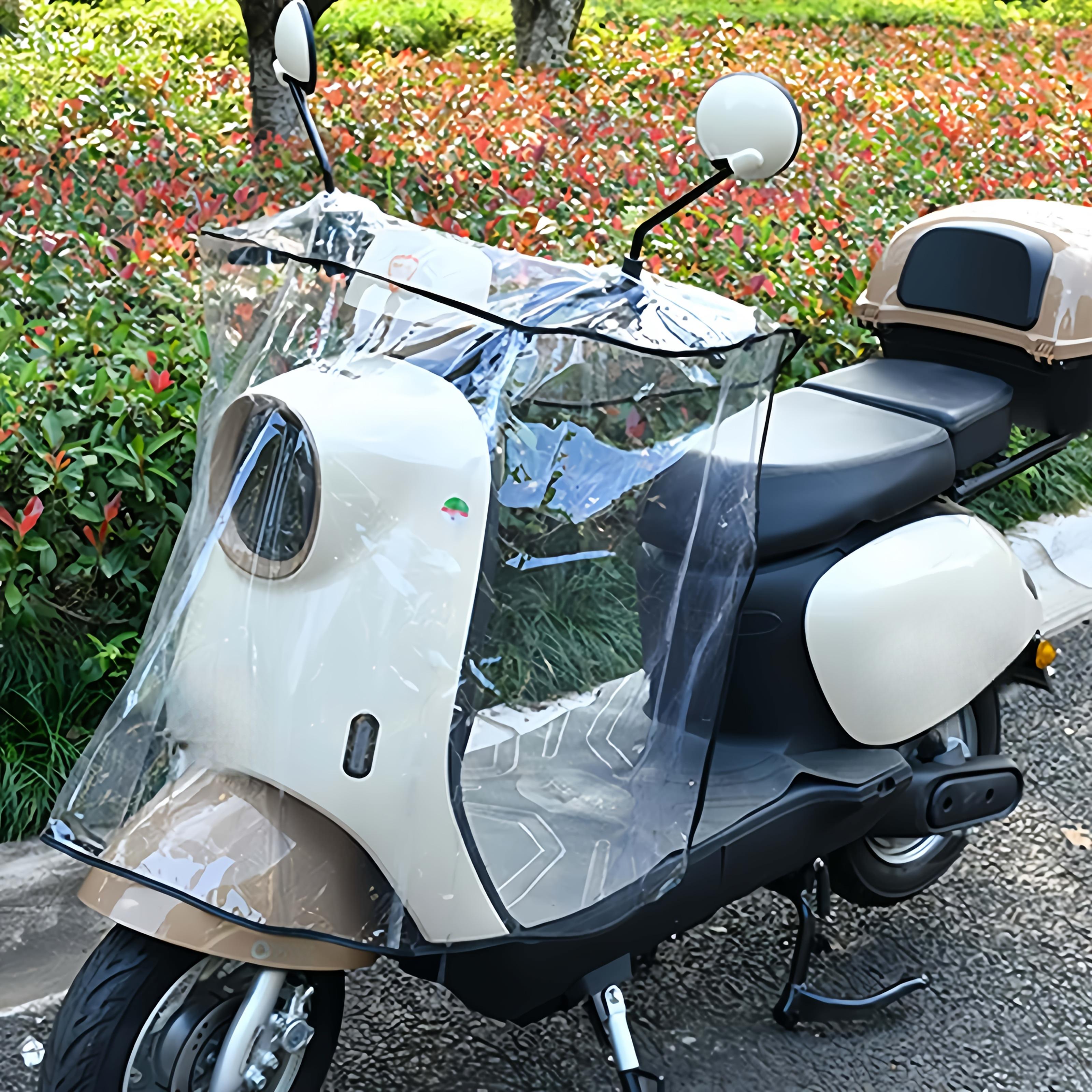 TEMU 折りたたみ式電動二輪車用防風カバー 保護カバー 透明 オール対応 アウトドアライディング ライディング用品