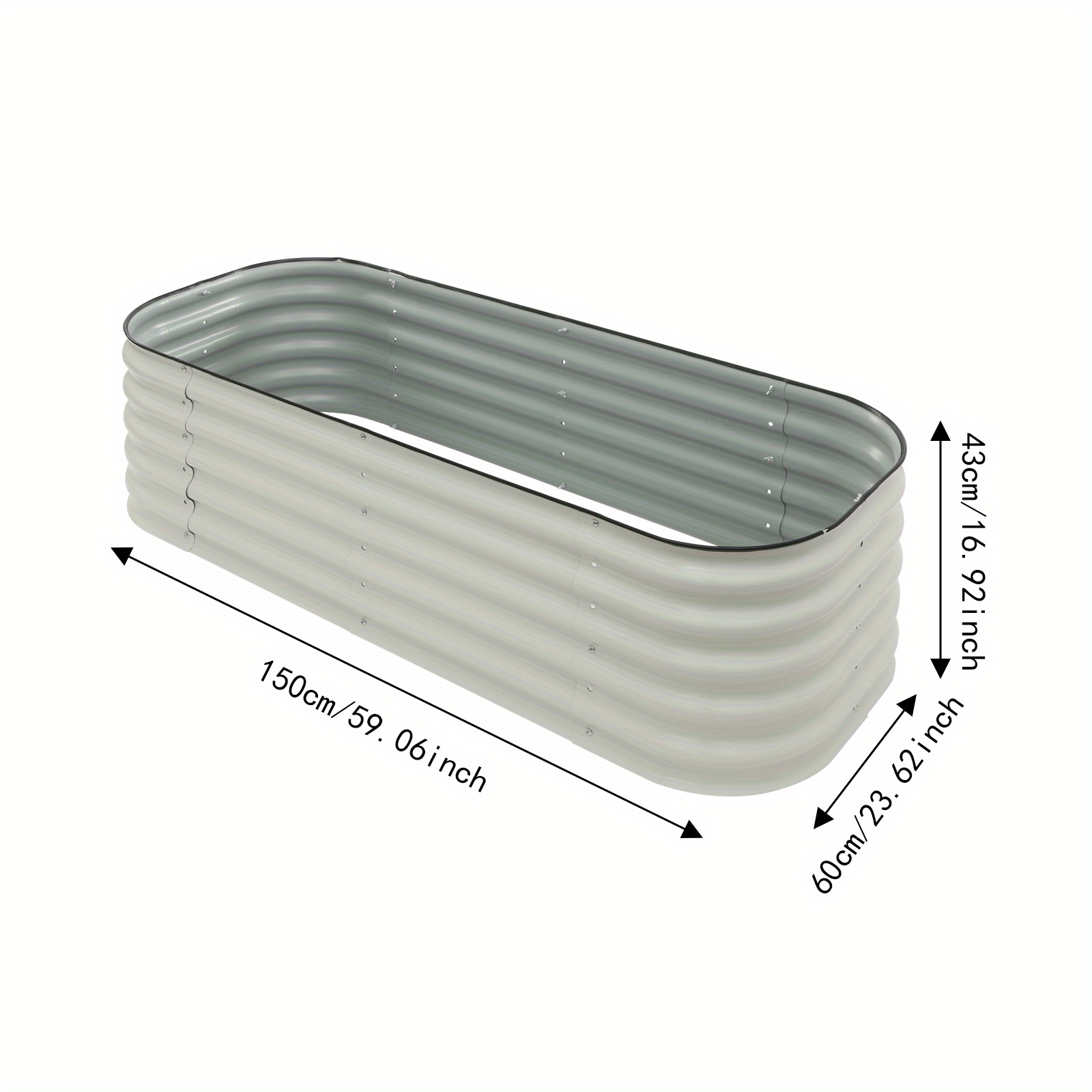 Namasyo Metal Planting Box Elevated Garden Bed Set 150x60x43cm 4pcs Of 530 Bent Plates +4pcs Of 500 Straight Plates For Gardens Courtyards Decks Raised Garden Bed