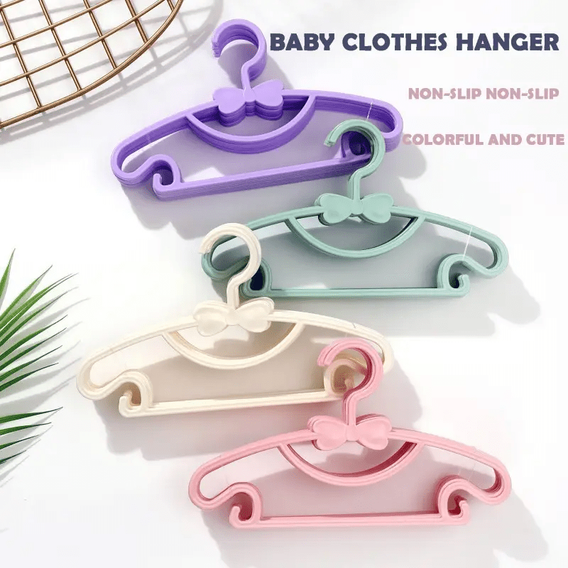   non slip hangers with bows household necessities clothes hanger rack portable plastic display hangers windproof coat hangers baby clothes organizer for home wardrobe storage baby clothes hangers