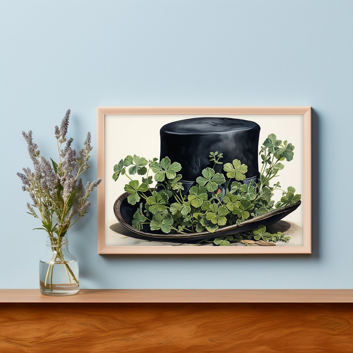 

1pc 's Deco Poster - Shamrock & Canvas Print, Irish Charm For Indoor & Outdoor, Art Print For Living Room, Bedroom, Classroom Decor