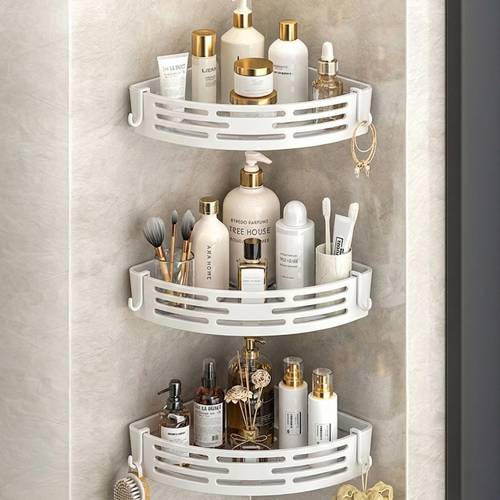 4pcs corner shower caddy set bathroom organizer for refresh project heavy duty wall mounted shelves for shampoo conditioner soap storage for clutter