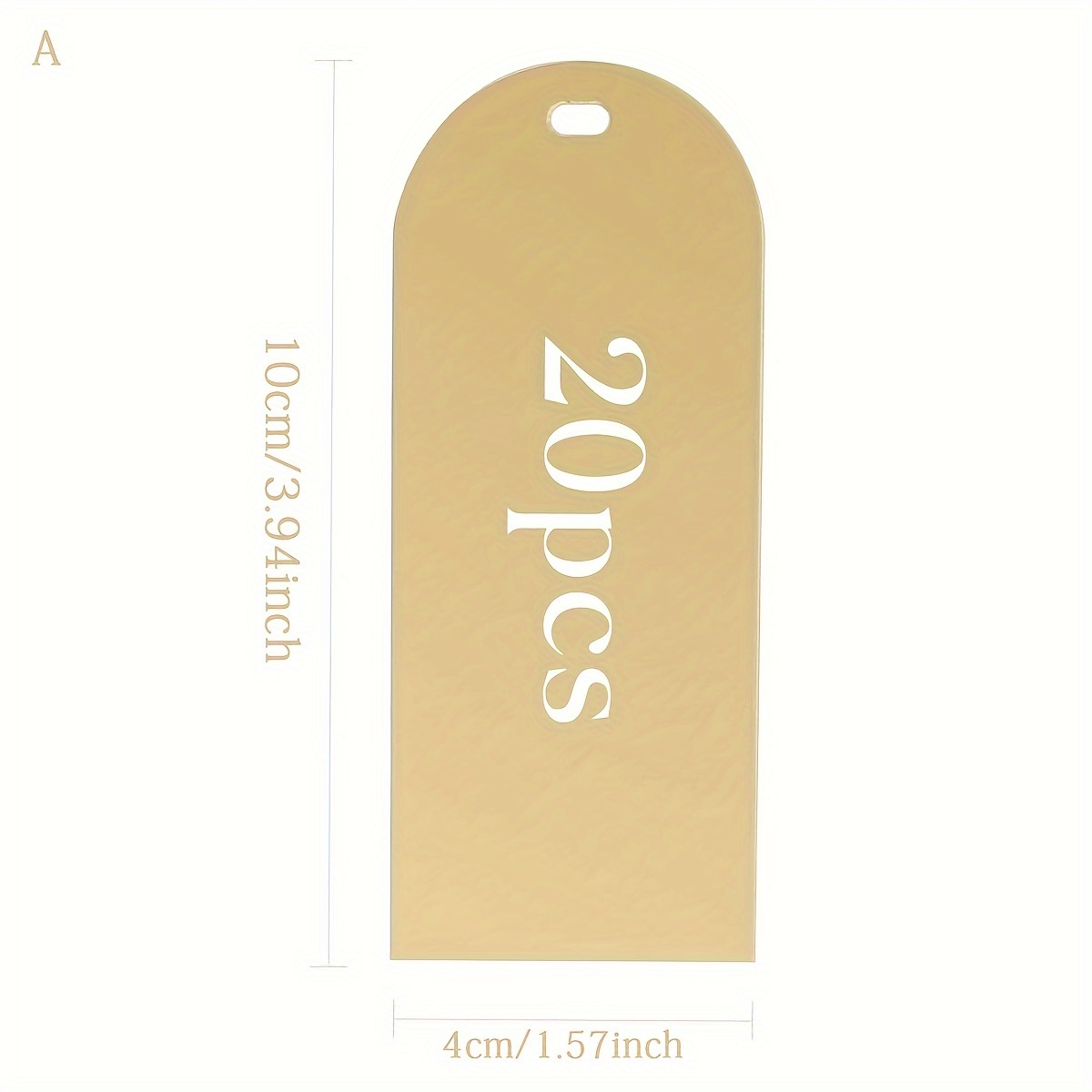 Image of 20pcs/40pcs Mirror Golden Acrylic Table Signs 1.57inx 3.94in Blank Hanging Signs, Perfect For Wedding Table Decor, Birthday, Centerpiece Decoration, Party, Anniversary, Events