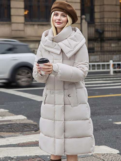 Women's Thickened Hooded Parka Coat – Winter Warm Down Jacket With Removable Faux Fur, Water Repellent