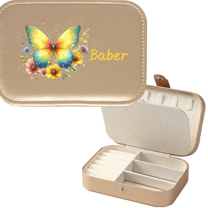 Personalized Sparkle Glitter Butterfly Jewelry Storage Box