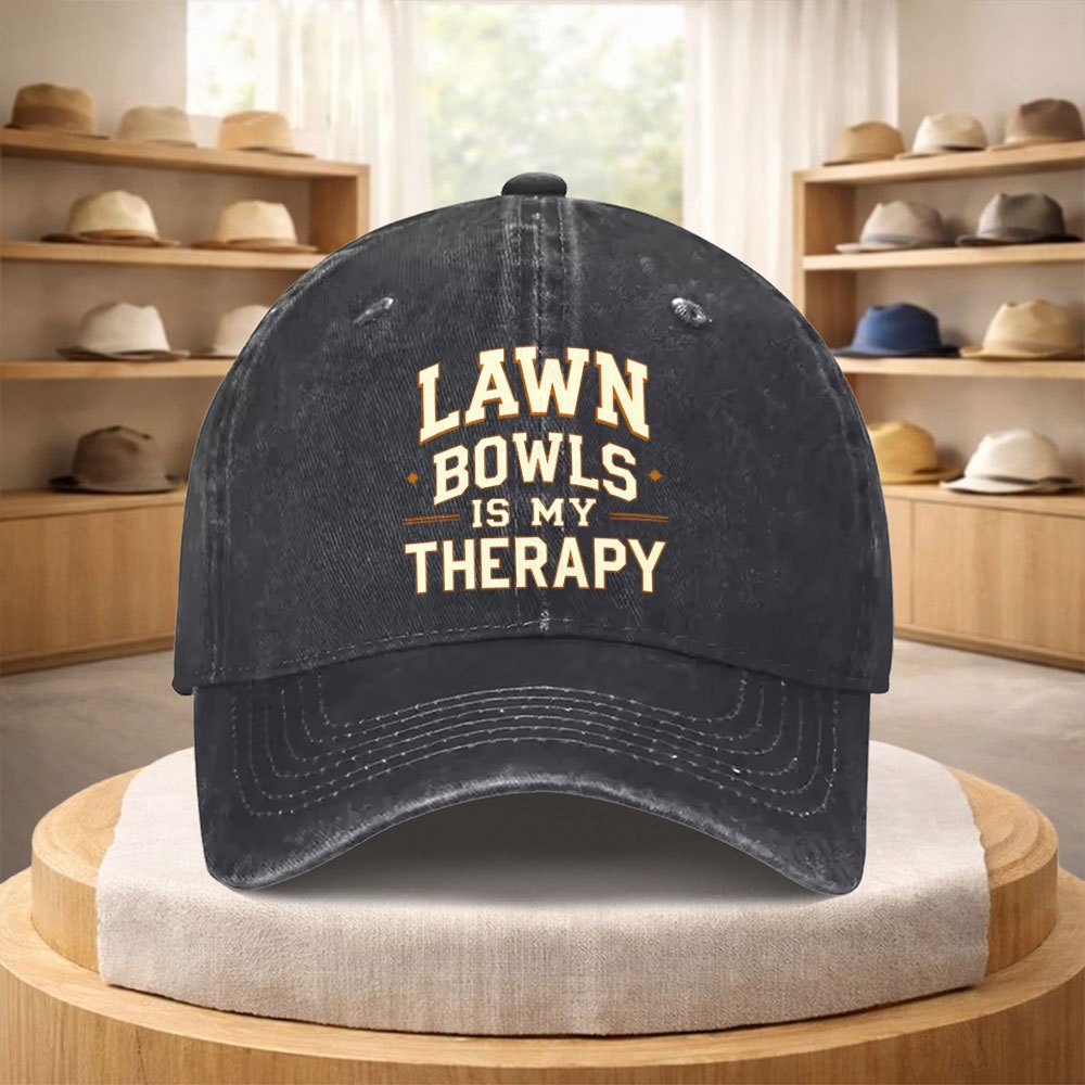 TEMU 1pc Lawn Bowling English Print Adjustable Baseball Lightweight Retro Hat Unisex Outdoor Sports Hat Retro Streetwear Suitable For Street Style