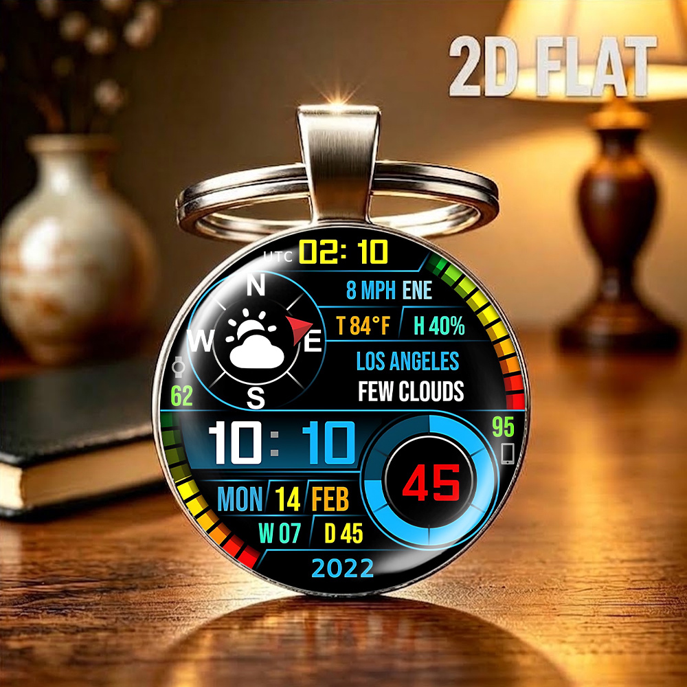 TEMU Plat 2D, PLAT 2D - Météo - Porte-clés , Anneau de Clé, Breloque Pendentif, Tendance Vintage , Super Cadeau pour Anniversaires, Unisexe, Cadeau