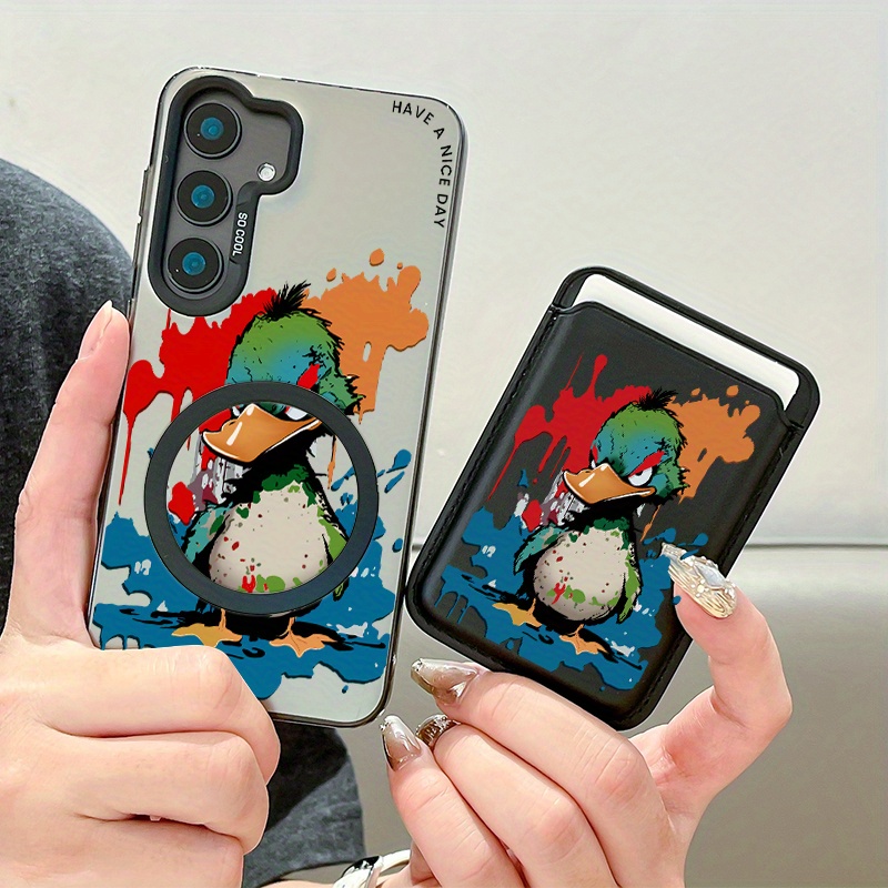 TEMU Phone Case - A Two-piece Set Designed For The For S25, Featuring A Stylish And Creative Phone Case With An Anime , Along With A Luxurious