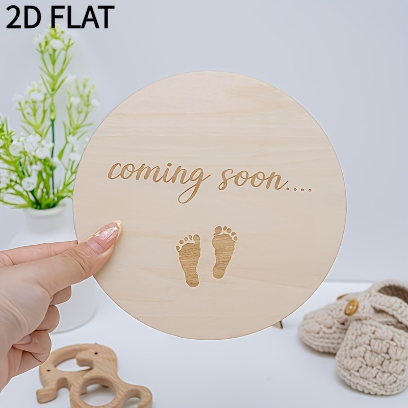 TEMU 2d Flat Wooden 1pc Wooden Newborn Sign, Suitable For New Parents And Teen Shower, Gift For Pregnant Women, Welcome Baby Gift, Newborn Welcome