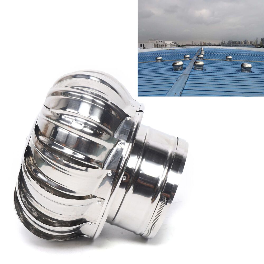 TEMU Chimney Spinner Cowl Stainless Steel Spinning Wind Rotating Cap 160mm Diameter Ventilation Chimney Cowl Ventilation Chimney Cowl Steel Rotating