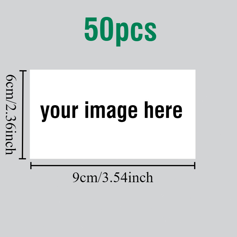 TEMU Personalized Customizable 4x6/6x9cm White Background Rectangular Label Stickers - Waterproof And Durable, Personalized Pvc Sealing And Packaging