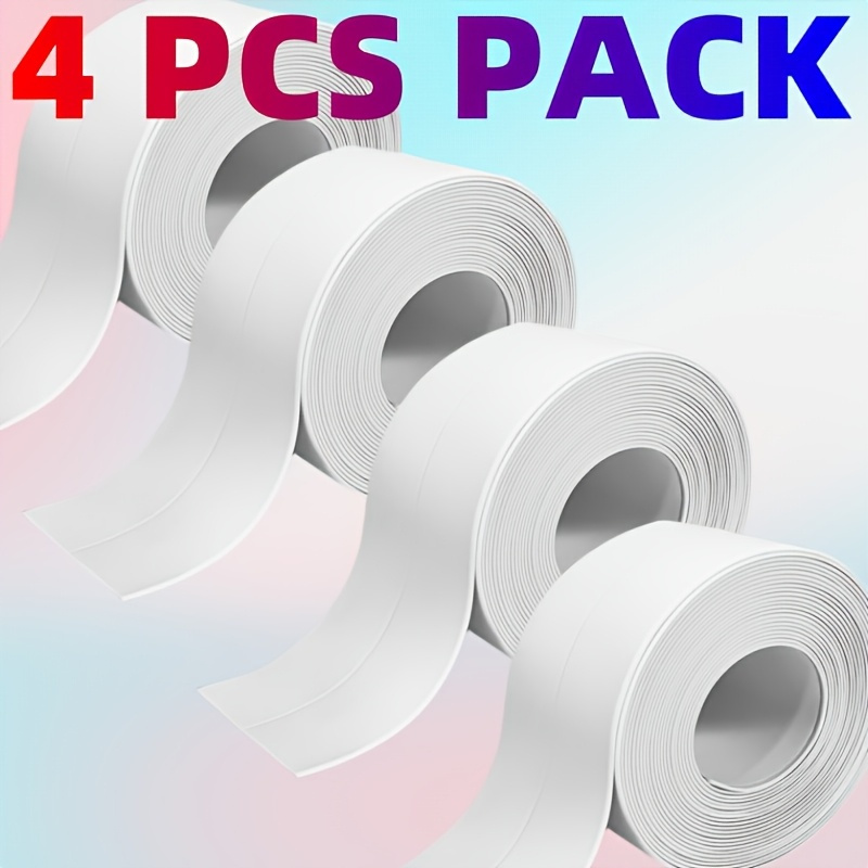 Image of 4 Rolls Of Sealing Tape, Durable Self-adhesive Strips, Suitable For Bathrooms And Kitchens, Sealing Tape For Instant Application, No Tools Required, Peel And Stick