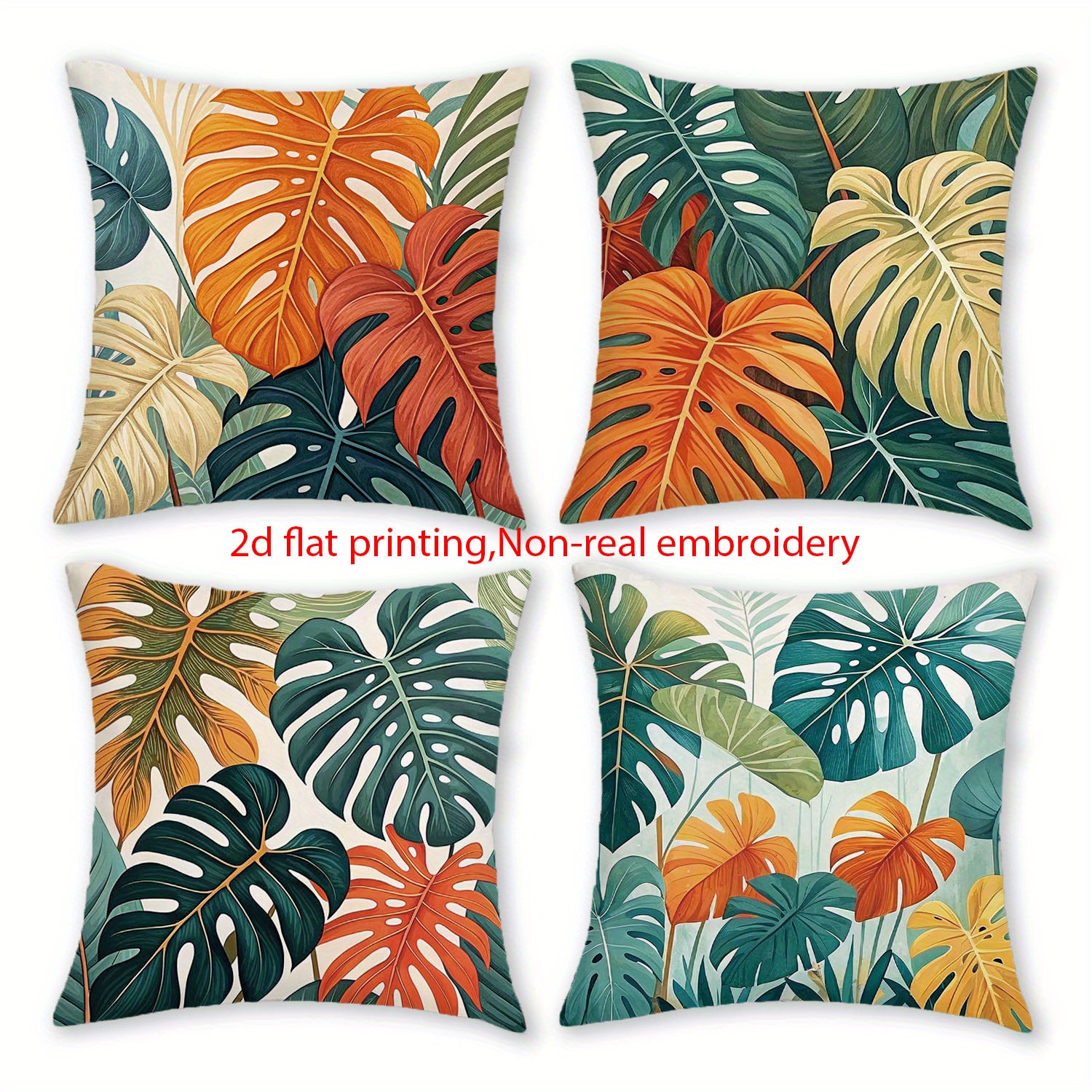 2 stck tropische monstera-bananenpalmen-kissenbezge - olivgrn  doppelseitige kissenhllen mit reiverschluss, farmhouse-boho-deko fr ,  /outdoor-nutzung - blattmuster in /beige ( zu bambus- & palmenpflanzen) -  haushalt & kche - Temu