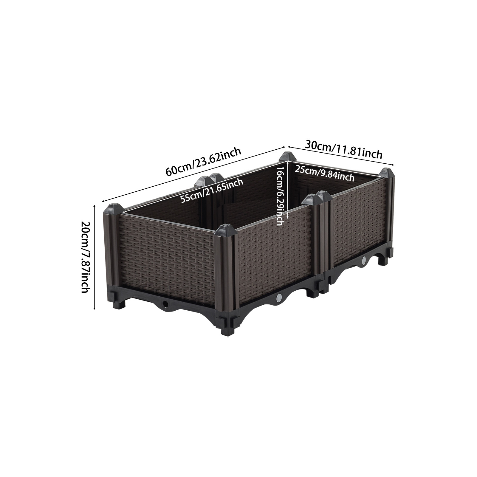 TEMU Balcony Vegetable Planting Pots, Planting Boxes, Thickened Plastic Rectangular Flower Pots, Vegetable Pots