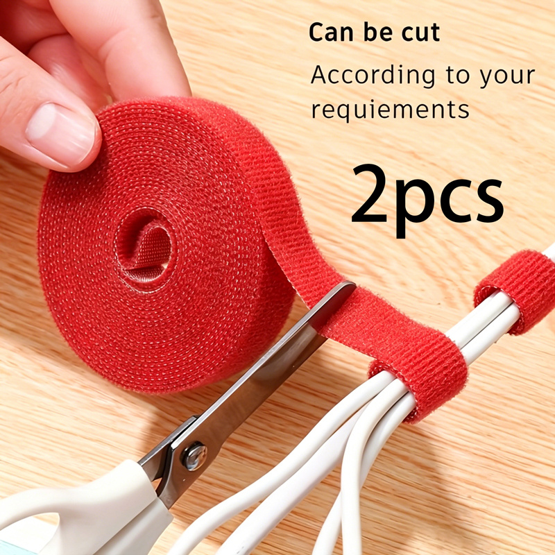 TEMU 2pcs, 6 Colors , 5-meter Self-adhesive Ties, Cuttable Strong Adhesive Organizers, Household Data And Wire Storage Fixing Straps