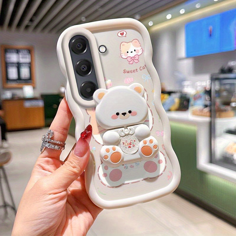 TEMU Phone Case - A16 Case Naughty Cat With Bracketpattern Comfortable Designed For Galaxy A16phone Cases Featuring Durable For Fashion