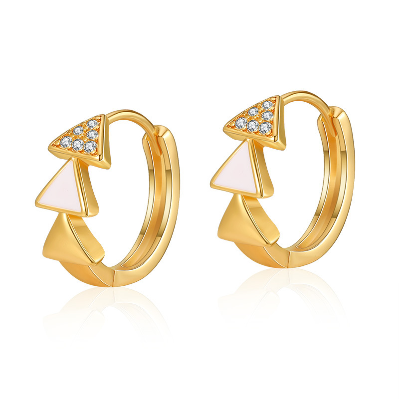 2pcs Triangle Hoop Earrings Set, Minimalist Style