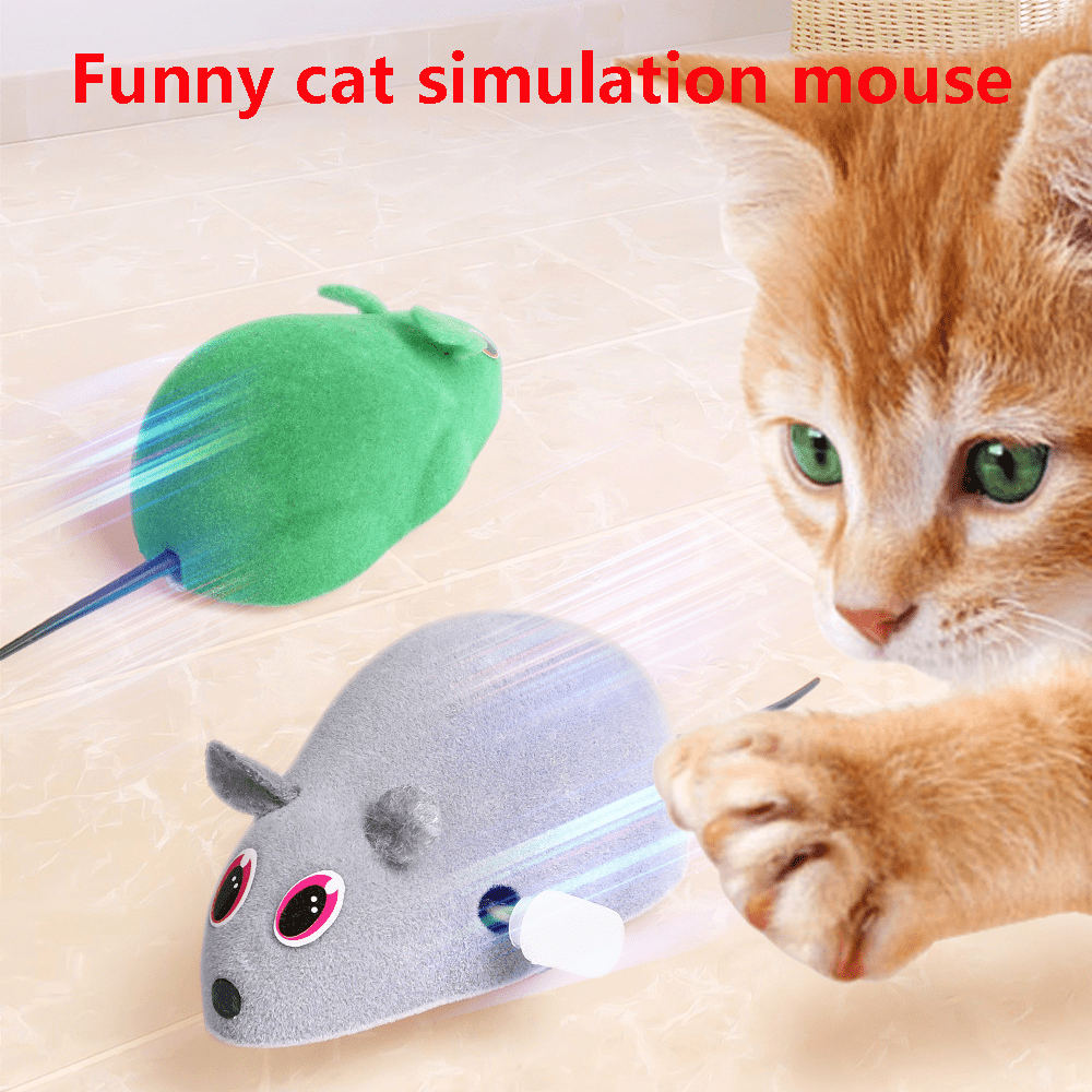 

Interactive Plush Mouse Cat Toy With Mechanism - Battery-free, Animal For , Interactive Cat Toy