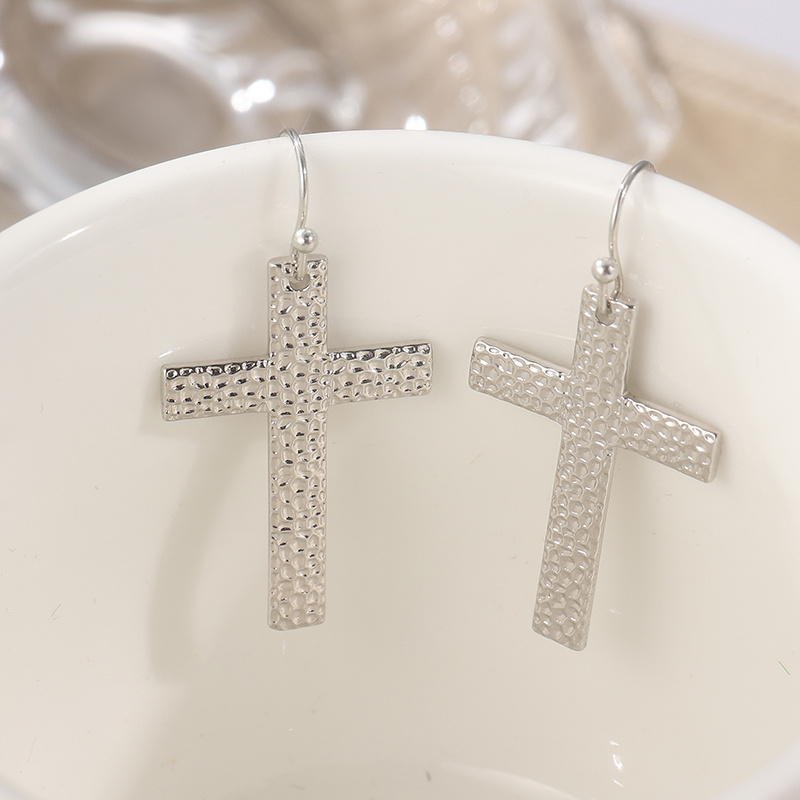 Christian Cross Dangle Earrings, Artisan Handmade