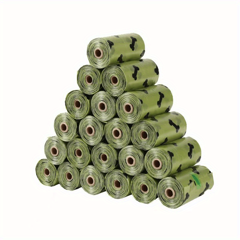 61pcs/set 60 Bag 4 Rolls for Pet Waste, Leak Dog Poop Bags with Dispenser - -Proof Unscented Waste Bags for Dogs, with Bone Design & Fragrance Dog Poop Bags, Suitable for Pet Cleaning And Outdoor Use.